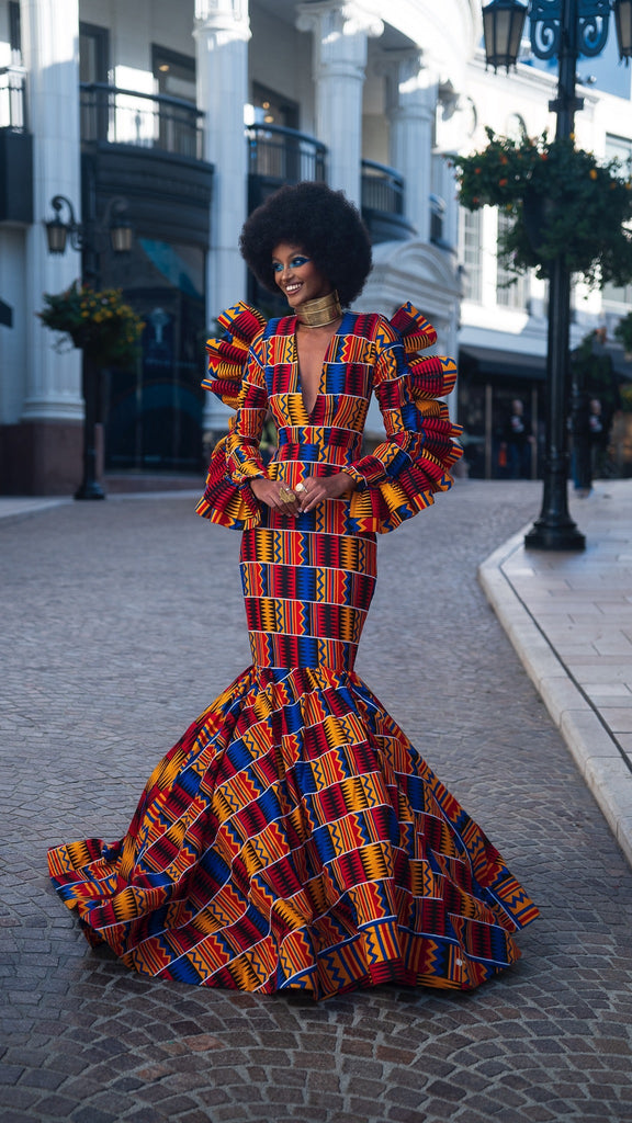 Kente gown Claude KameniAfrican print
