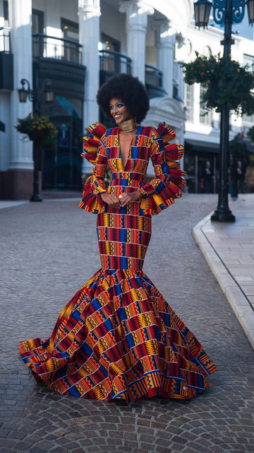 Kente gown Claude KameniAfrican print